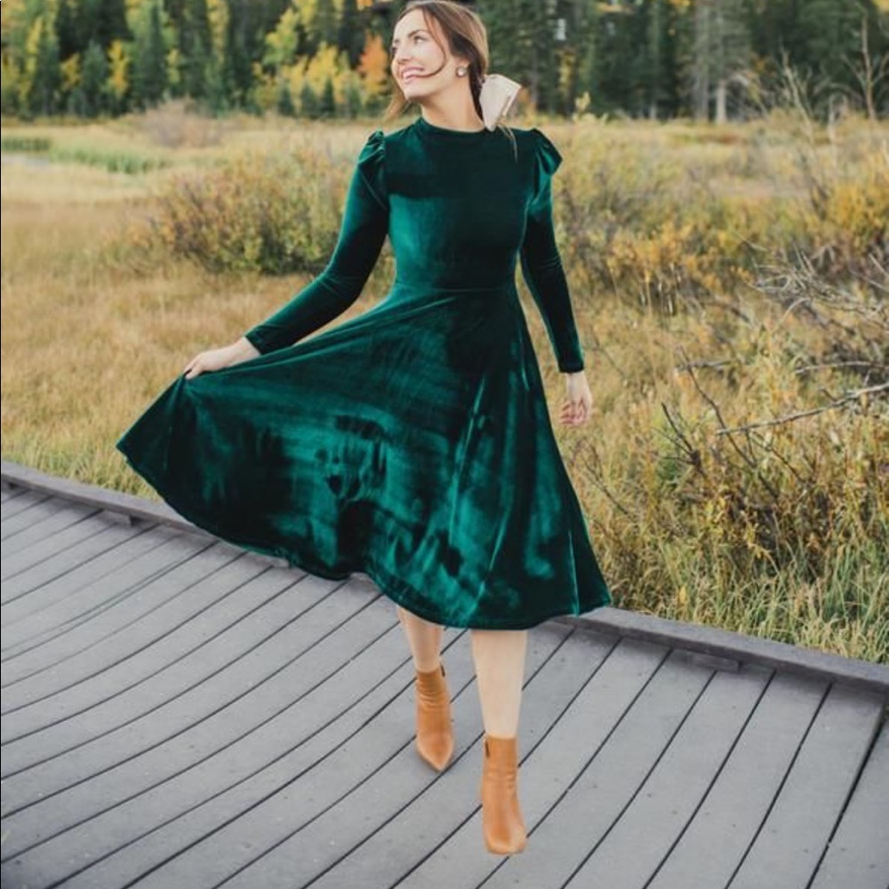 Ivy city Co La La La Lady dress emerald green